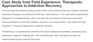 Case Study from Field Experience: Therapeutic Approaches to Addiction Recovery