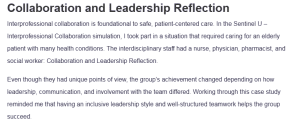Collaboration and Leadership Reflection