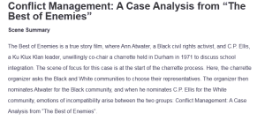 Conflict Management: A Case Analysis from “The Best of Enemies”