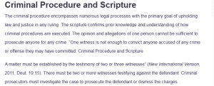 Criminal Procedure and Scripture