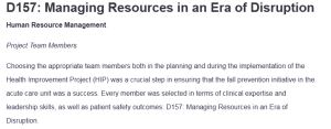 D157: Managing Resources in an Era of Disruption