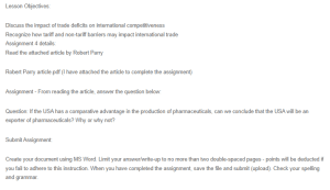 Discussion - Comparative Advantage