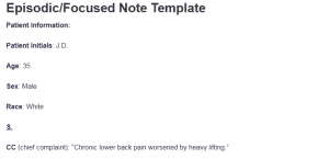 Episodic/Focused Note Template