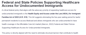 Federal and State Policies Supporting Healthcare Access for Undocumented Immigrants