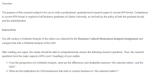 Hofstede Analysis Comparison Between the USA and China