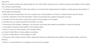 Holistic Intervention to Address Hospital Noise Pollution