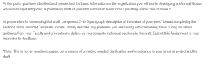 Human Resources Annual Operating Plans