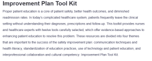 Improvement Plan Tool Kit