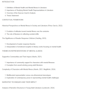 In What Ways Does Literature View and Represent Mental Health and Mental Illness