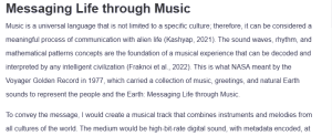 Messaging Life through Music