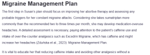 Migraine Management Plan