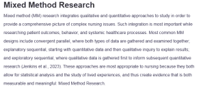 Mixed Method Research