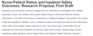 Nurse-Patient Ratios and Inpatient Safety Outcomes: Research Proposal, First Draft