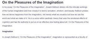 On the Pleasures of the Imagination