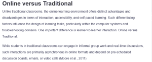Online versus Traditional