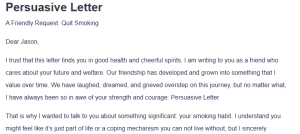 Persuasive Letter