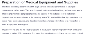 Preparation of Medical Equipment and Supplies