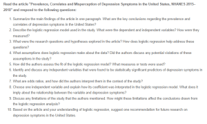 Prevalence, Correlates and Misperception of Depression Symptoms in the United States
