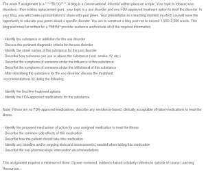 Tobacco Use Disorders and Nicotine Replacement Gum