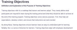 Training Objectives