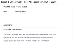 Unit 4 Journal: HEENT and Chest Exam