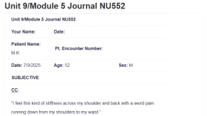 Unit 9/Module 5 Journal NU552
