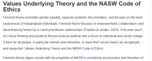 Values Underlying Theory and the NASW Code of Ethics