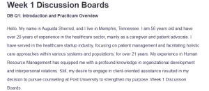 Week 1 Discussion Boards