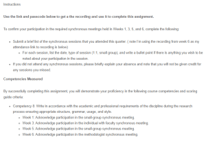 Week 6 Methodologist Synchronous Meeting Summary