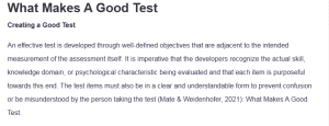 What Makes A Good Test