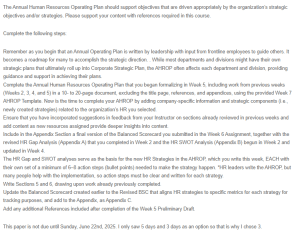 Annual Operating Plan for the Human Resource Department Division for Apple Inc.