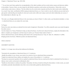 Application of Attachment Theory to a Case Study