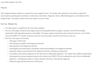 Case Study Analysis - Delusional Disorders
