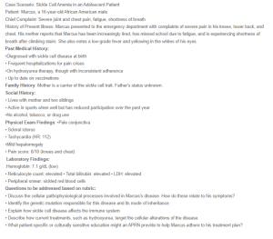 Case Study Analysis - Sickle Cell Anemia in an Adolescent Patient