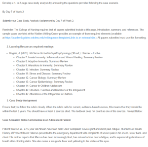 Case Study Analysis - Sickle Cell Disease (SCD)
