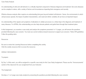 Case Study Analysis - Sickle Cell Disease in an Adolescent