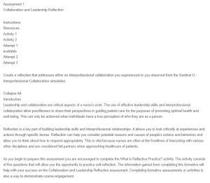 Collaboration and Leadership Reflection