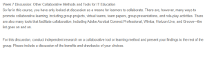 Collaborative Learning Tools in IT Education