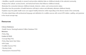 Concept Map – Childhood Obesity