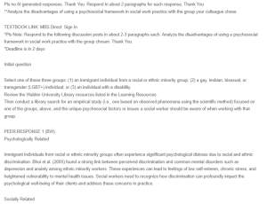 Disadvantages of Using a Psychosocial Framework in Social Work Practice