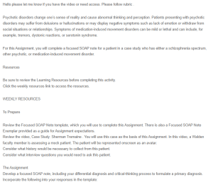 Focused SOAP Note for Schizophrenia Spectrum