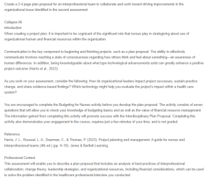 Interdisciplinary Plan Proposa