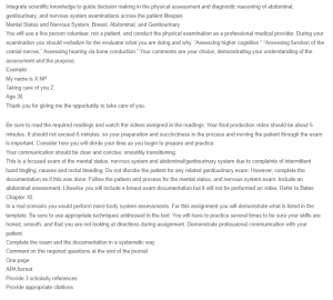 Mental Status and Nervous System, Breast, Abdominal, and Genitourinary