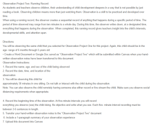 Observation Project Two - Running Record