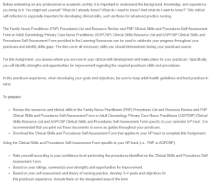 PRAC 6531 - FNP Clinical Procedures Self-Assessment Form