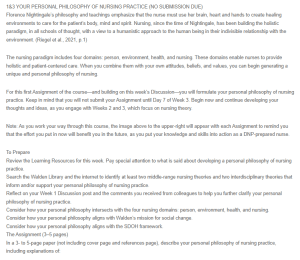 Personal Philosophy of Nursing Practice