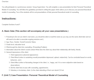 Personal Theoretical Models of Counseling