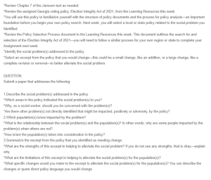 Practicing Policy Review - The Election Integrity Act of 2021