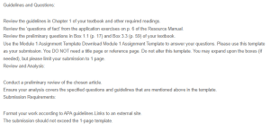 Preliminary Review of a Selected Study