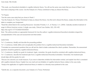 Application of Cognitive Behavior Theory